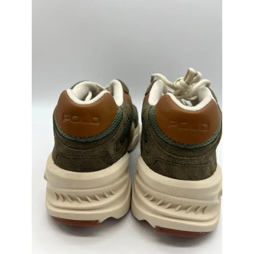 Polo Ralph Lauren Modern Trainer 100 Olive/White Size 11 NEW